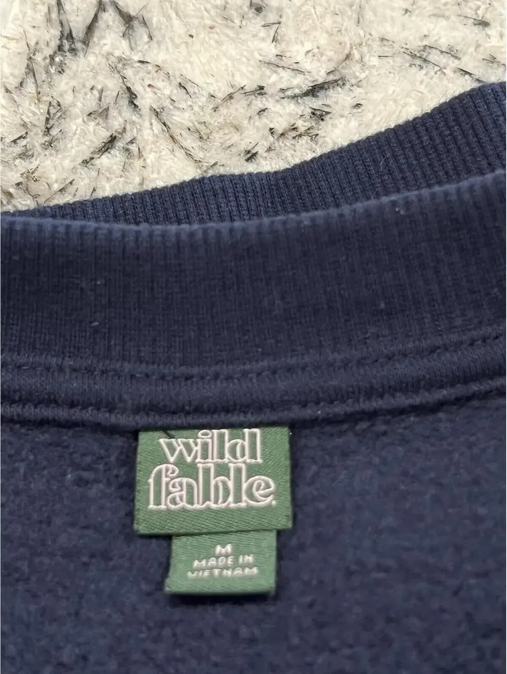 Junior's Size M Cropped Navy Blue Sweatshirt Fleece Lined Wild Fable - Picture 3 of 7